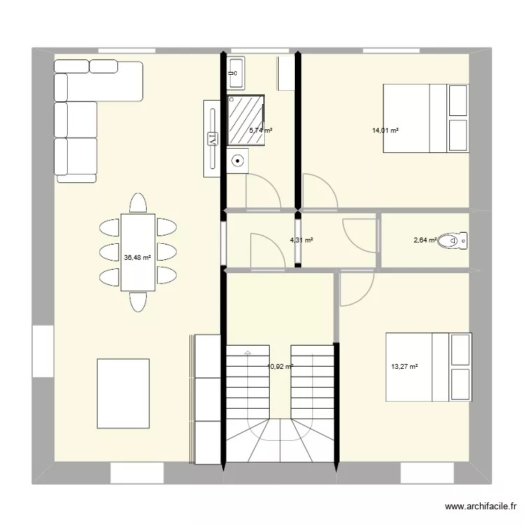 1ER TEST GAB. Plan de 7  et 87 m²