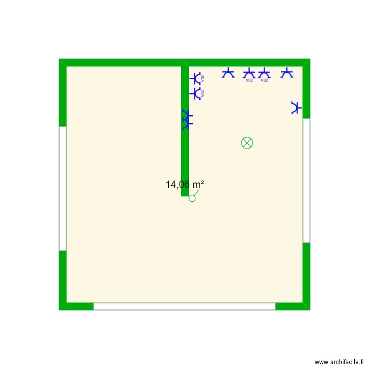 Dylan Laatar. Plan de 1 pièce et 14 m2