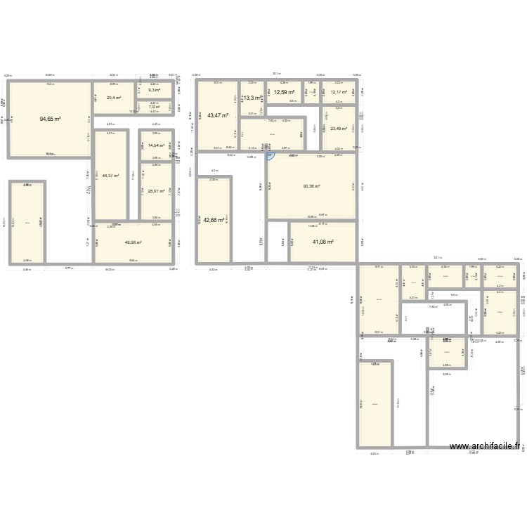KECH. Plan de 27 pièces et 796 m2