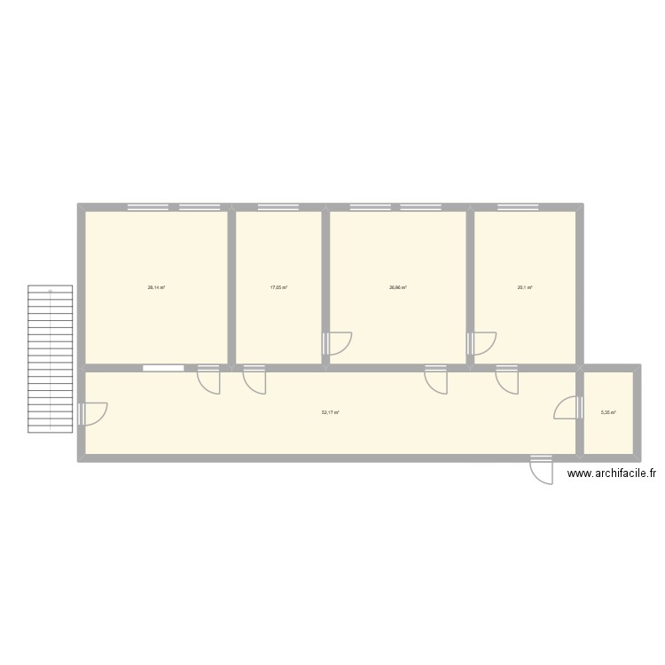 cuisine B3. Plan de 6 pièces et 150 m2