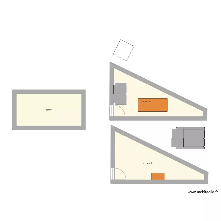 Bert. Plan de 3 et 33 m² Bert. Plan de 3 et 33 m²
