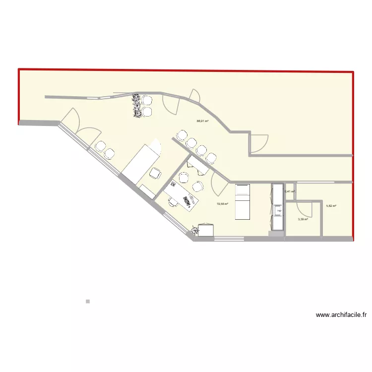 raph. Plan de 5  et 116 m²
