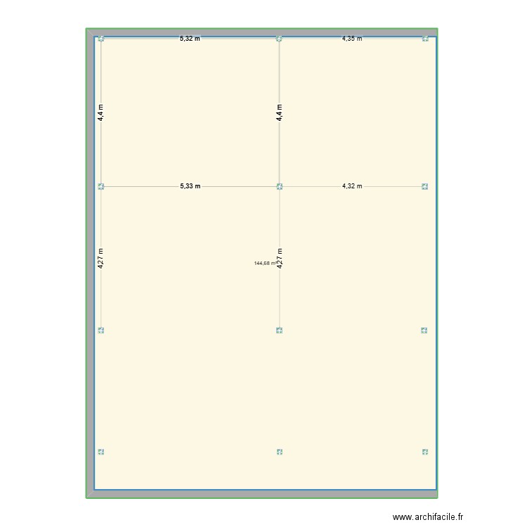 STRUCTURE mEZZANINE. Plan de 1 pièce et 145 m2