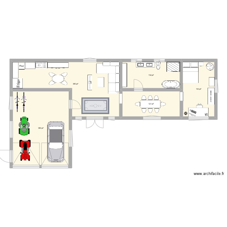 Maison de rêve. Plan de 5 pièces et 105 m2