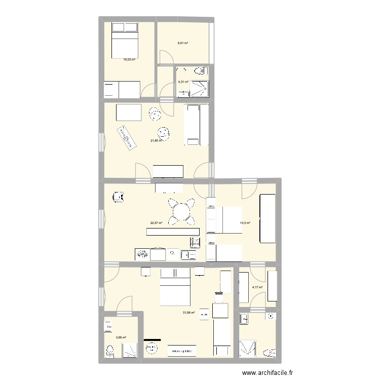 Saint Blaise Garage 2. Plan de 9 pièces et 119 m2