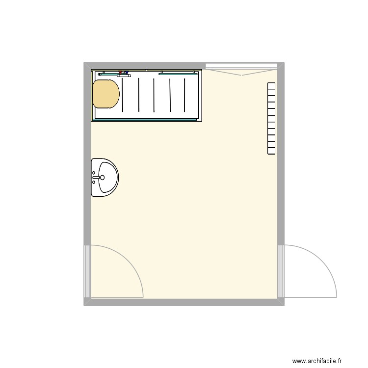 Mainente. Plan de 1 pièce et 10 m2