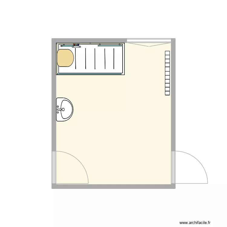 Mainente. Plan de 1  et 10 m²