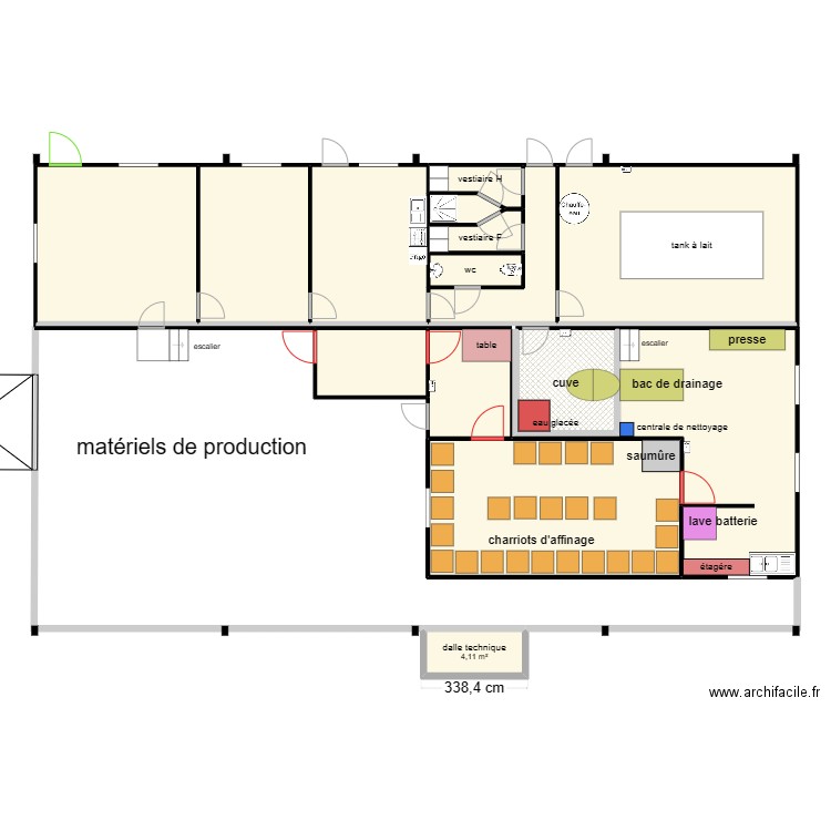 GAEC la Marmitte matériels . Plan de 15 pièces et 216 m2