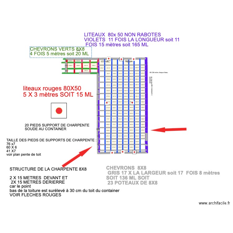 PLAN TOITURE. Plan de 45 pièces et 83 m2