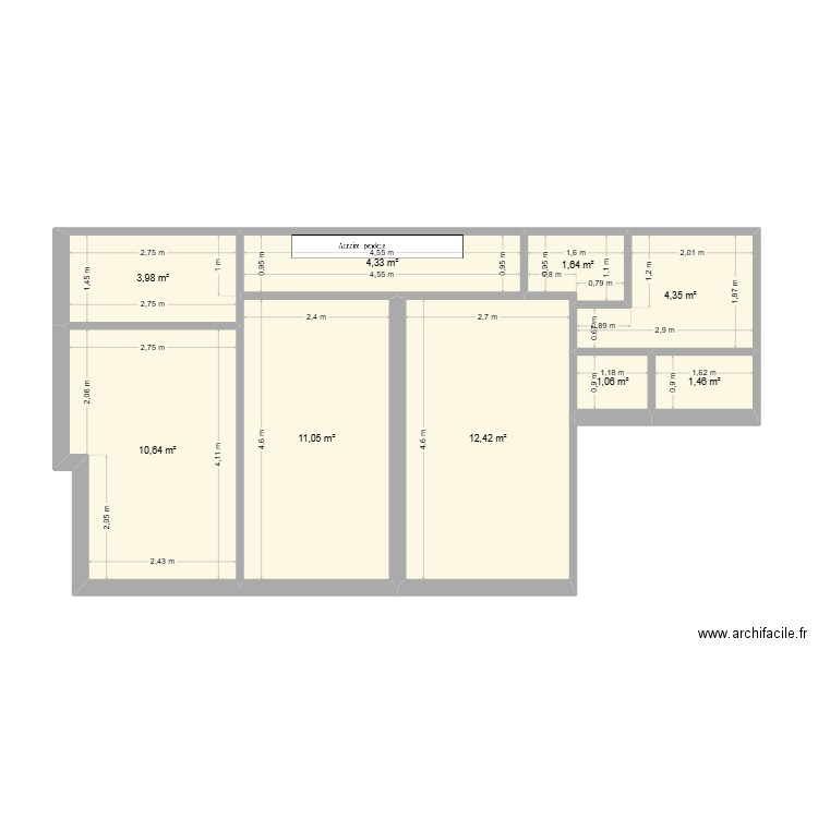 Maison printemps. Plan de 9 pièces et 51 m2