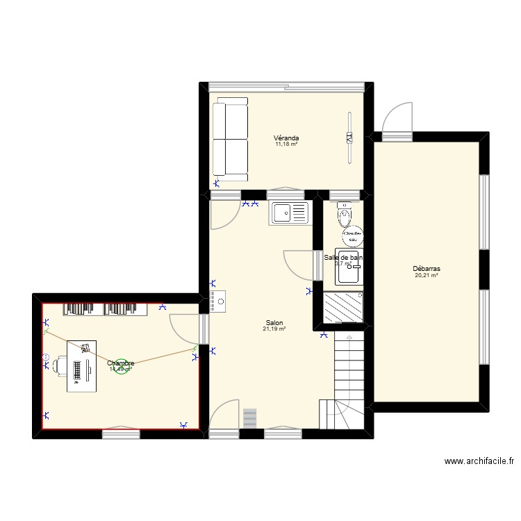 Maison Aurélia. Plan de 5 pièces et 71 m2