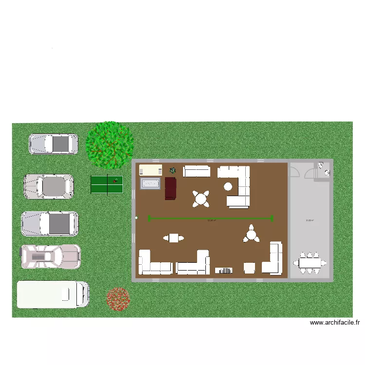 tyssem. Plan de 2 pièces et 153 m²