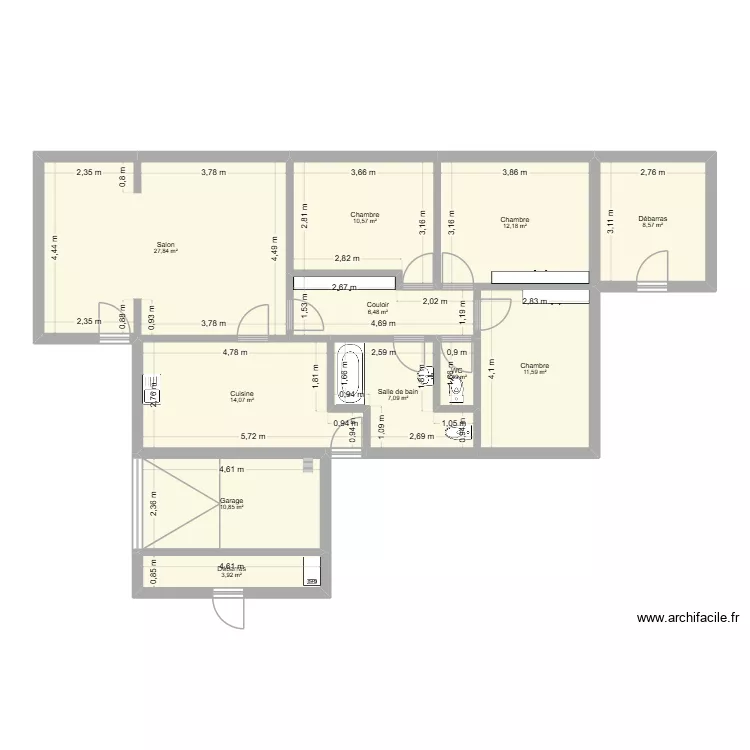 Marracq. Plan de 11  et 115 m²