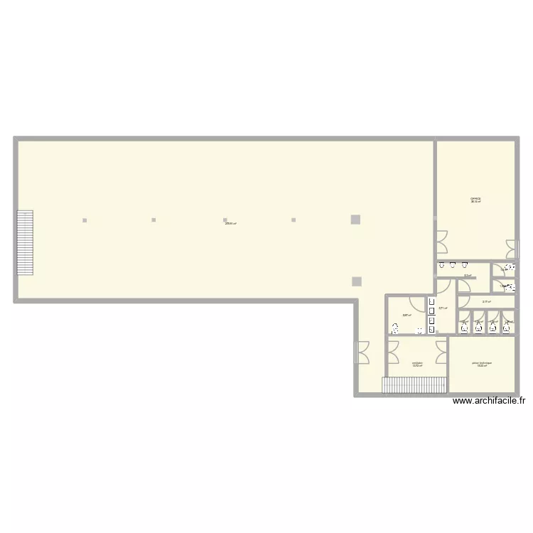 SALLE DE RECEPTION. Plan de 14  et 371 m²