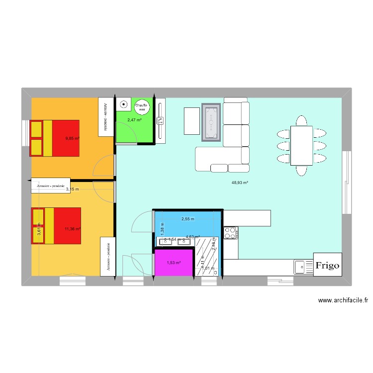 ludo maison. Plan de 6 pièces et 79 m2