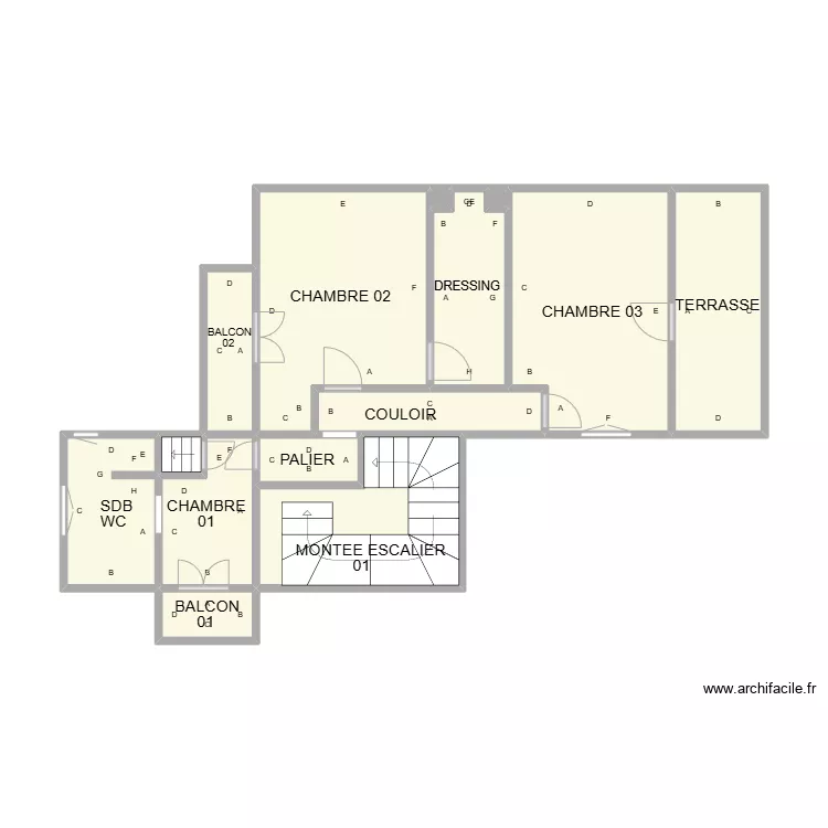 ETAGE 01 CAVEIRAC PLB. Plan de 