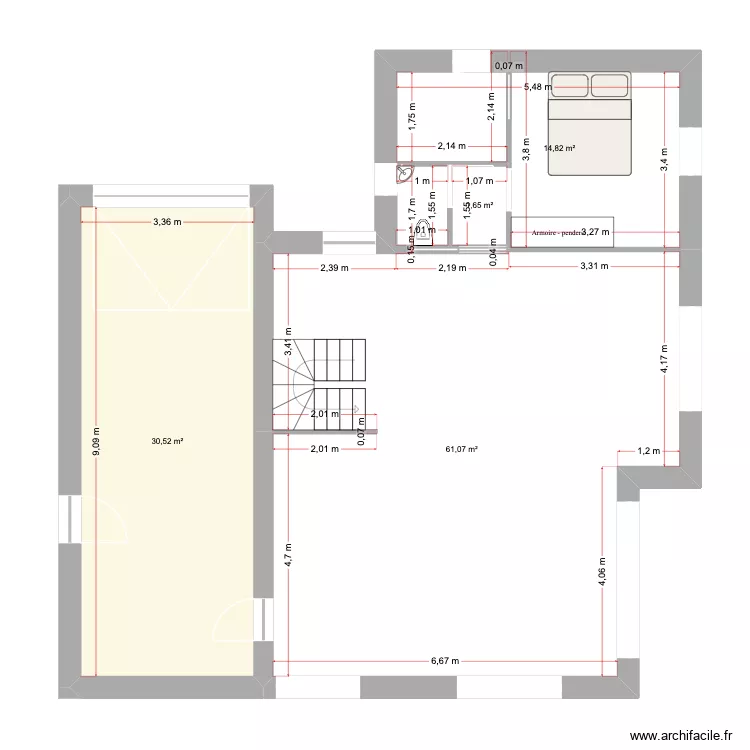 rdc. Plan de 4 Pièces et 108 m²