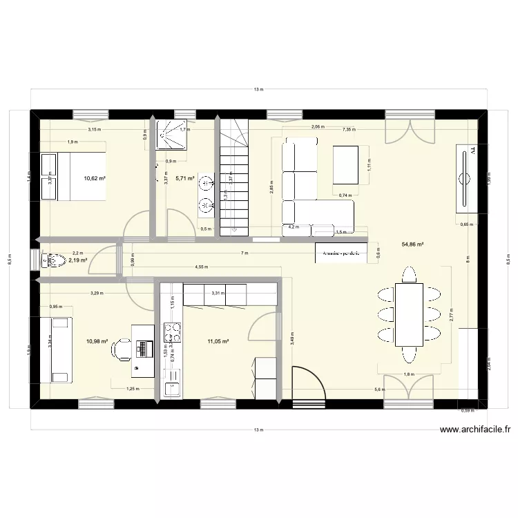 rdc keryallan. Plan de 6  et 95 m²