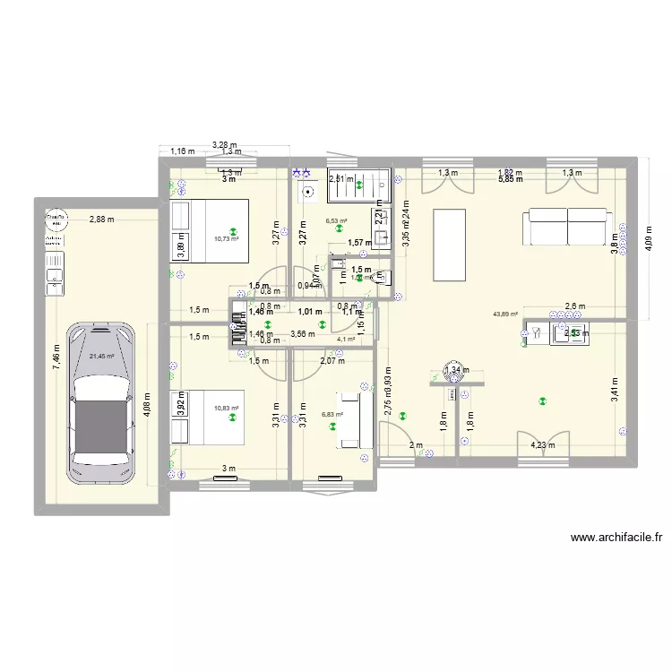 Kervin Agrandissement. Plan de 8 et 106 m² Kervin Agrandissement. Plan de 8 et 106 m²