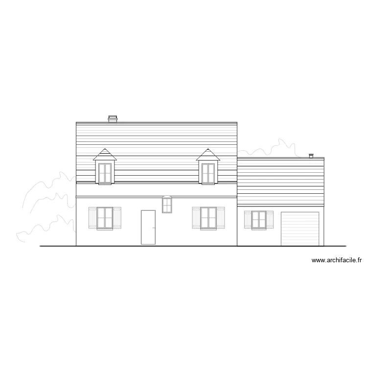 Façade création cellier. Plan de Façade création cellier. Plan de