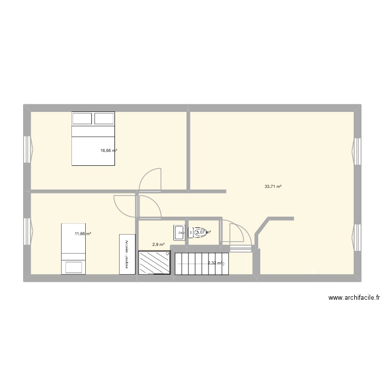 SEON. Plan de 6 pièces et 68 m2