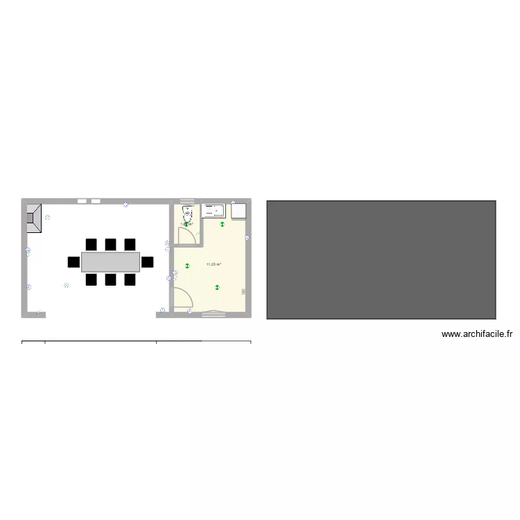 Abri Piscine. Plan de 2  et 13 m²