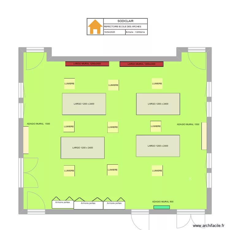 MAIRIE DE LA CELLE SUR MORIN REFECTOIRE ECOLE DES ARCHES MAIRIE DE. Plan de 
