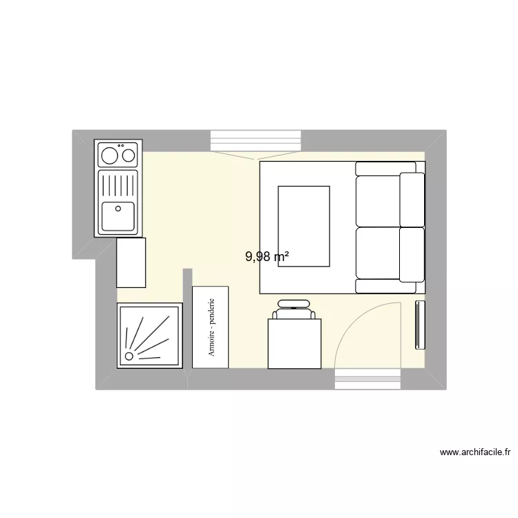 Chambre 6&egrave;me final. Plan de 