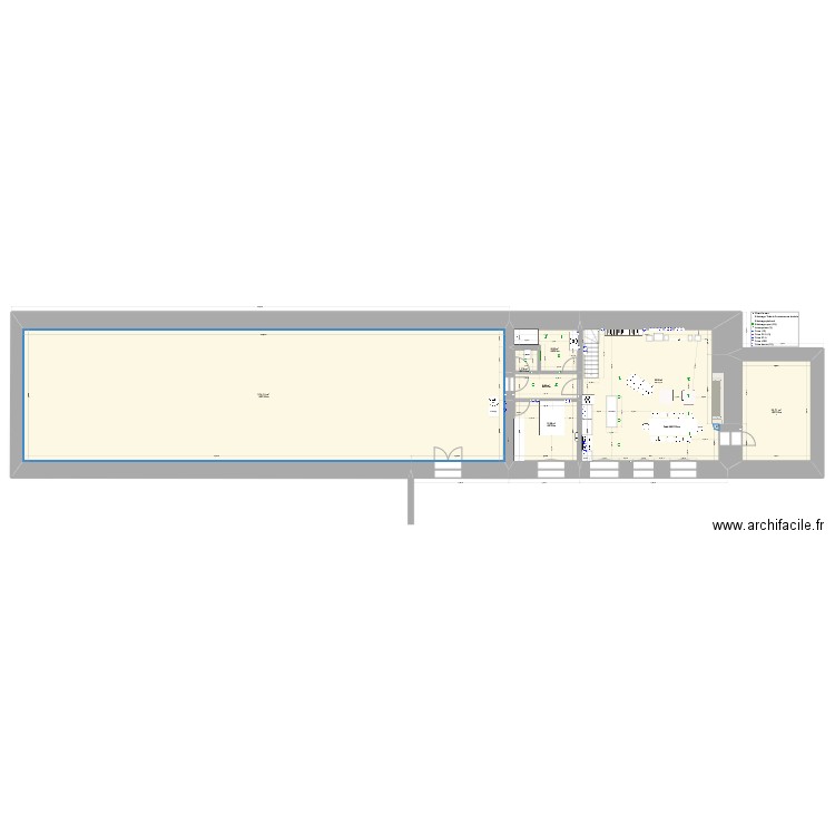 Rez de chaussée ébauche 3. Plan de 12 pièces et 403 m2