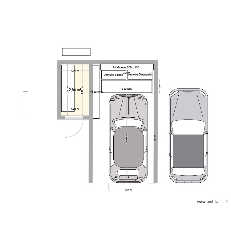 CAVE VALLET. Plan de 1 pièce et 3 m2
