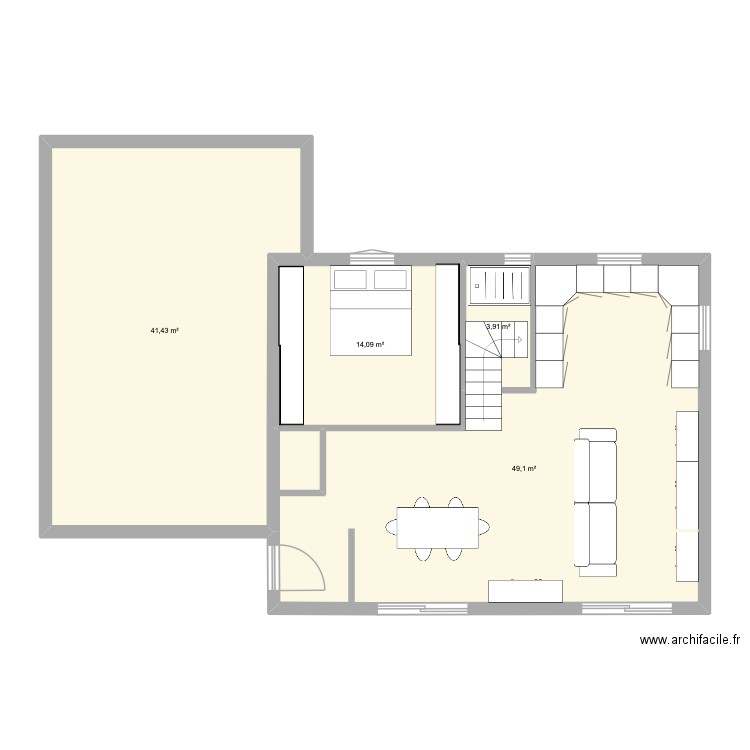 Port. Plan de 4 pièces et 109 m2