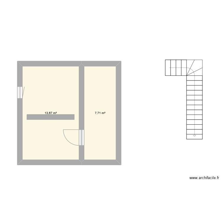 lkjlkjlkj. Plan de 2 pièces et 21 m2