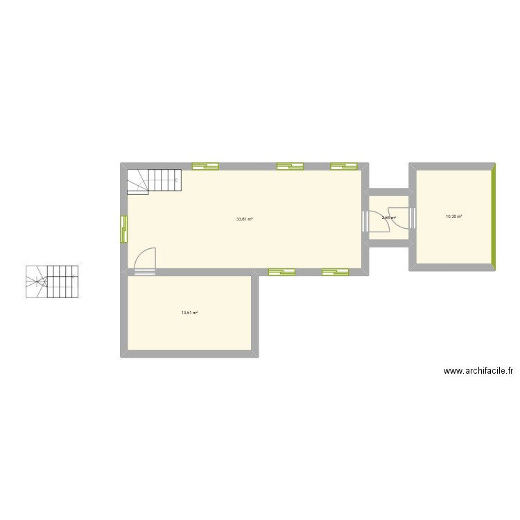 resto. Plan de 4 pièces et 60 m2