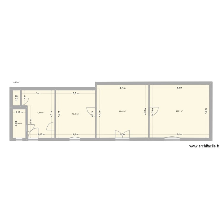 Angoulins. Plan de 6 pièces et 79 m2