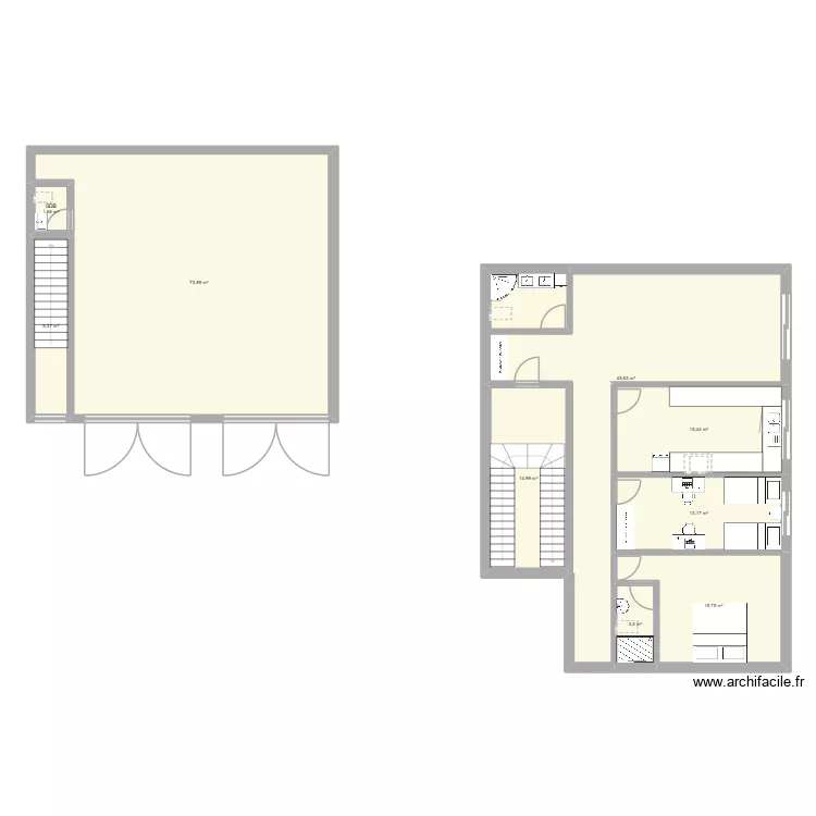SIDI BENOUR. Plan de 9  et 190 m²