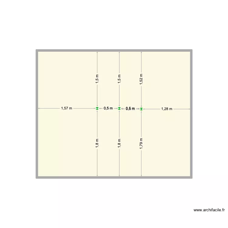 VDA BAR3 - IMPLANTATION AU SOL. Plan de 1  et 14 m²