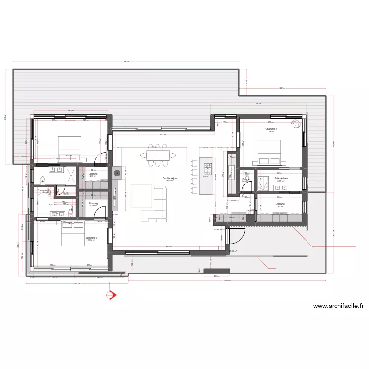 Cabane bord de mer. Plan de 