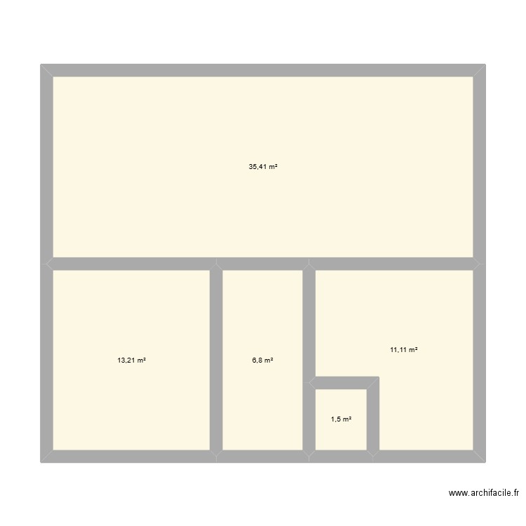 RDC _ 39. Plan de 5 pièces et 68 m2