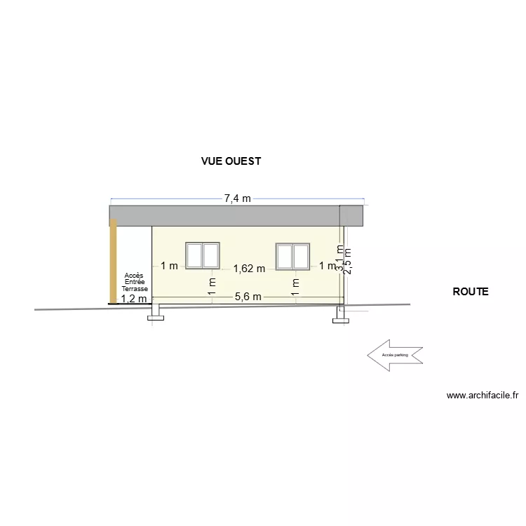 PCMI 5 FACE OUEST. Plan de 
