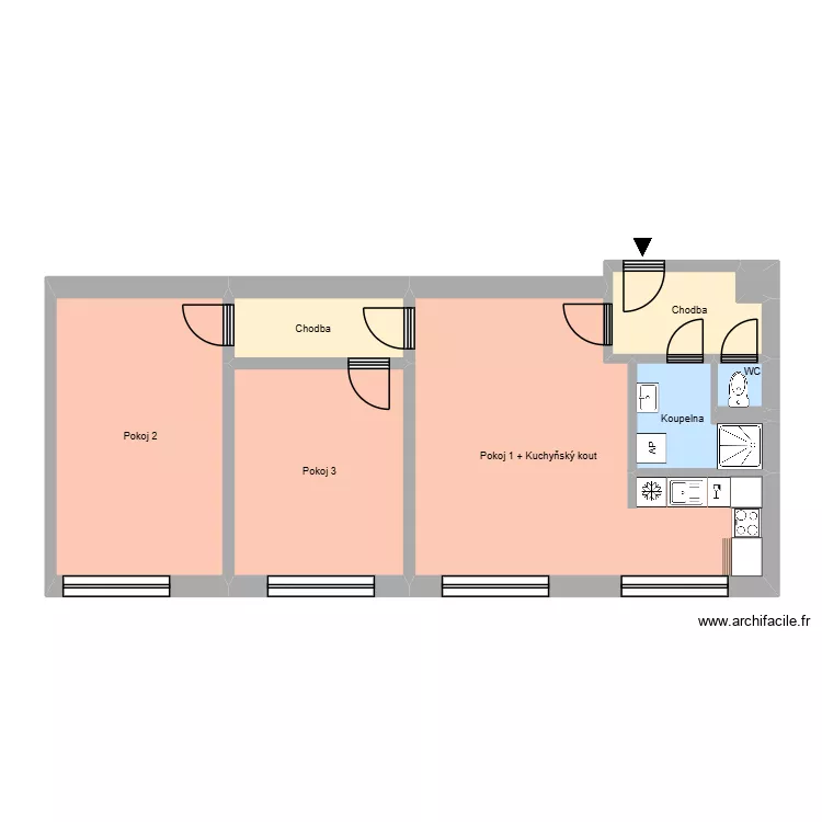 Kolm&aacute; 644, byt 12. Plan de 13  et 195 m²
