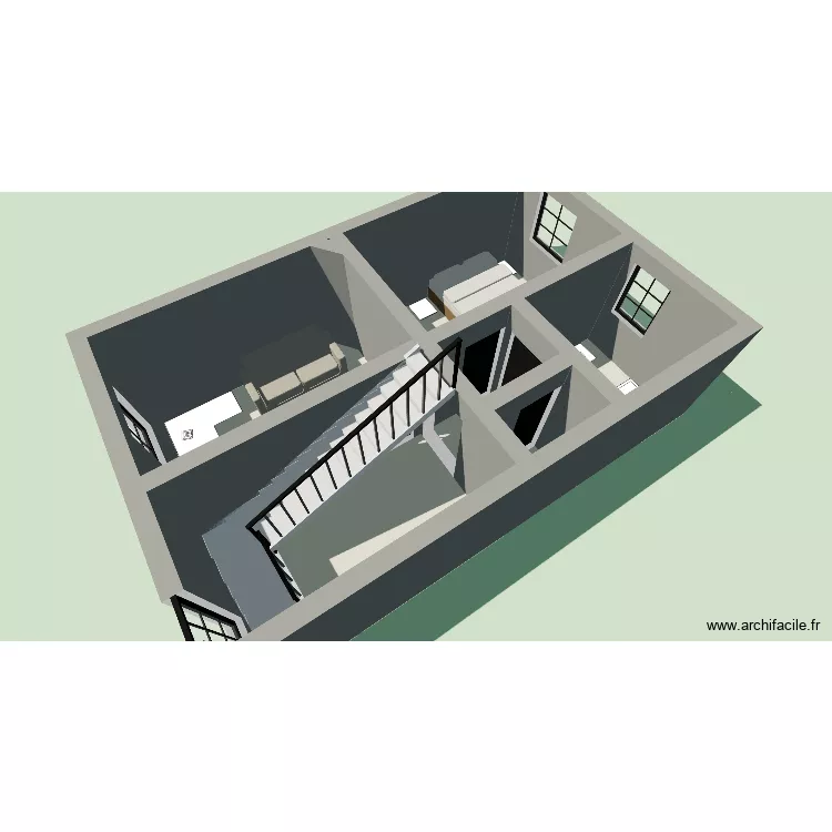 ETAGE 1. Plan de 7  et 37 m²