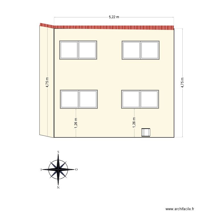 plan Façade Nord carole. Plan de 0 pièce et 0 m2