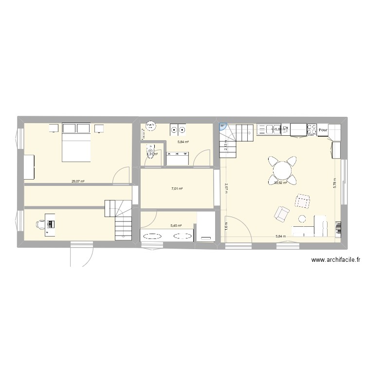 MAISON ECOUCHE V2. Plan de 6 pièces et 83 m2