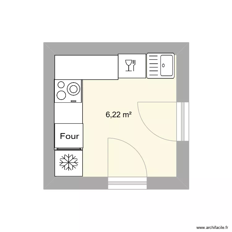 CUISINE OLIVES. Plan de 1 et 6 m² CUISINE OLIVES. Plan de 1 et 6 m²