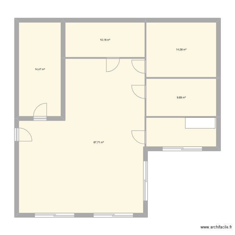 test 2. Plan de 5 pièces et 116 m2