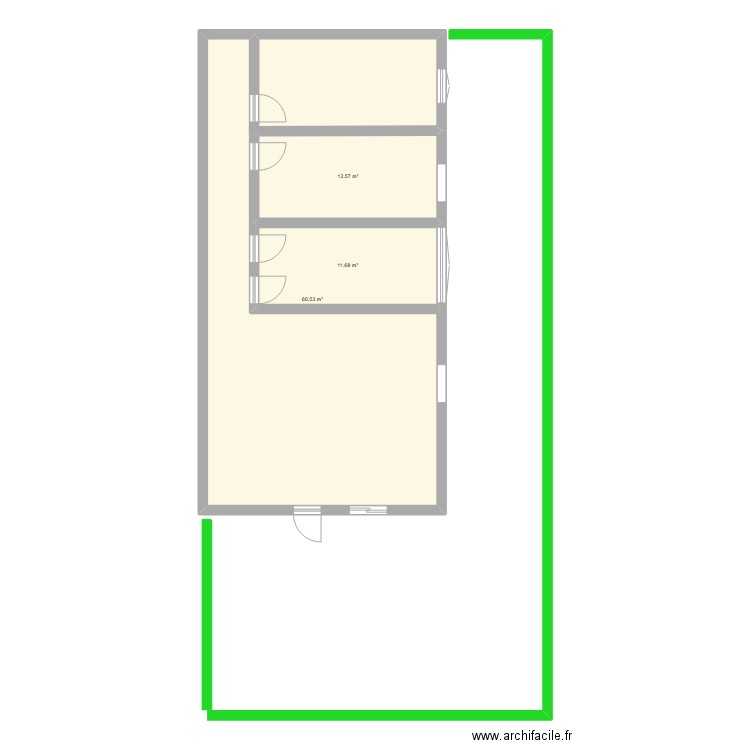 mayotte. Plan de 3 pièces et 85 m2