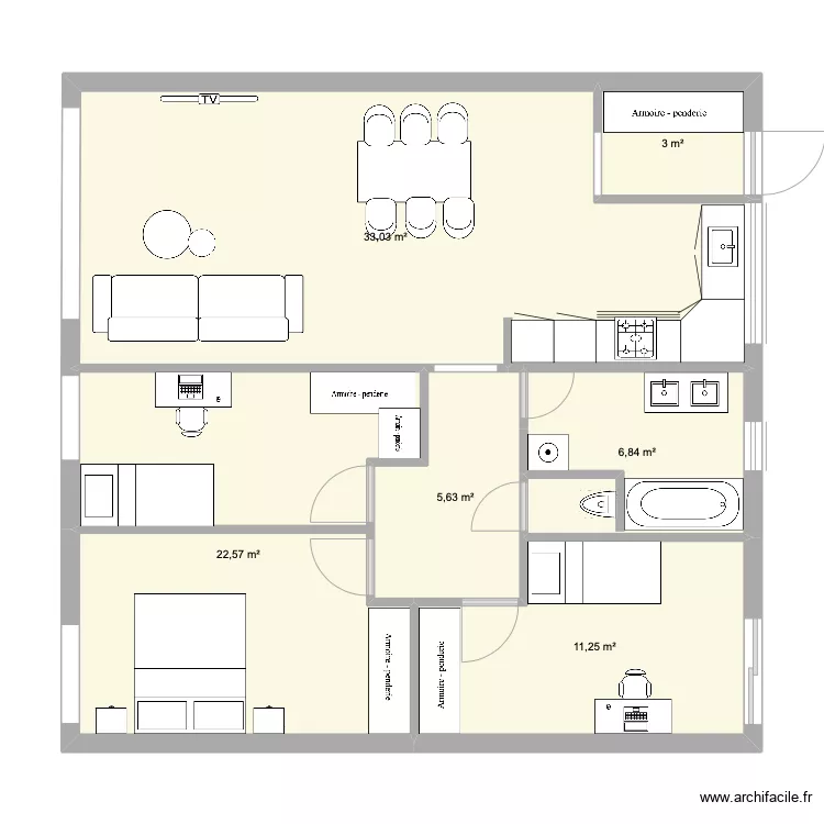 APPARTEMENT RDC GRANGE NOUVEAU . Plan de 