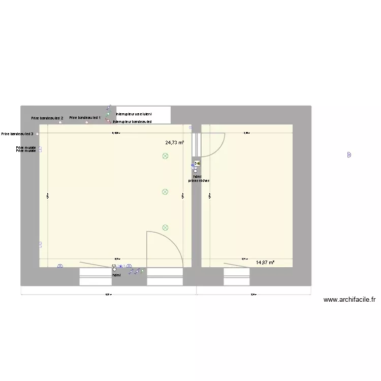 rez de chaussé2. Plan de 2 Pièces et 40 m² rez de chaussé2. Plan de 2 Pièces et 40 m²