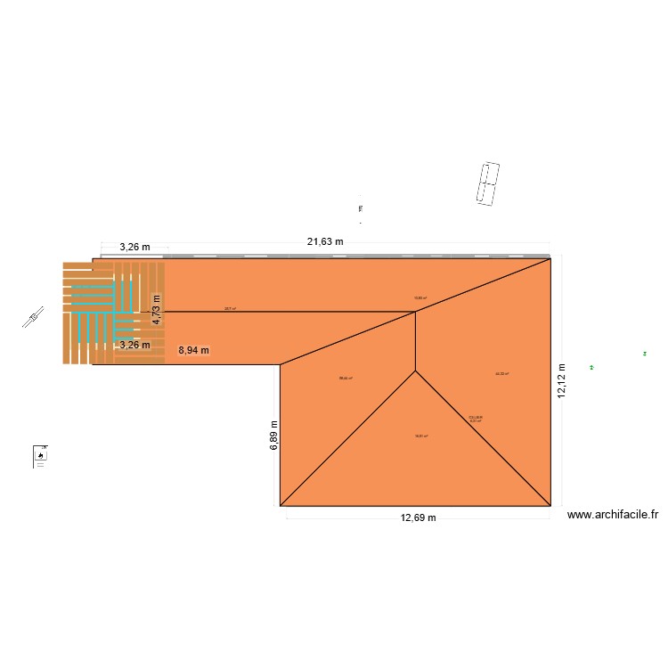 Saint Araille. Plan de 6 pièces et 162 m2