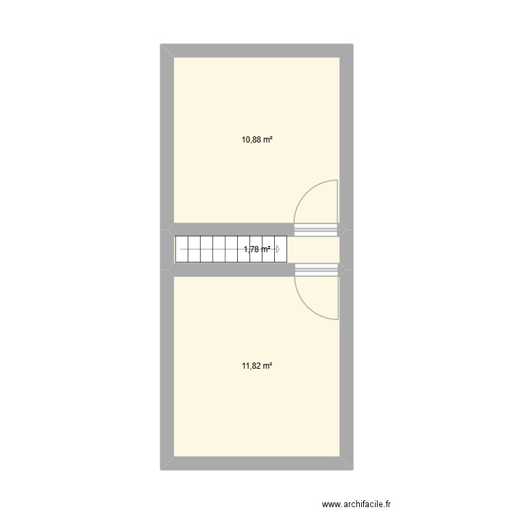 alan 2 étage. Plan de 3 pièces et 24 m2